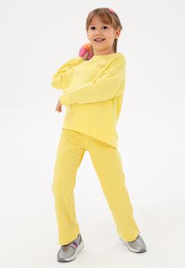 Kız Çocuk Sarı Bisiklet Yaka Sweatshirt - 50296380059