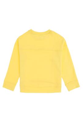 Kız Çocuk Sarı Bisiklet Yaka Sweatshirt - 50296380059