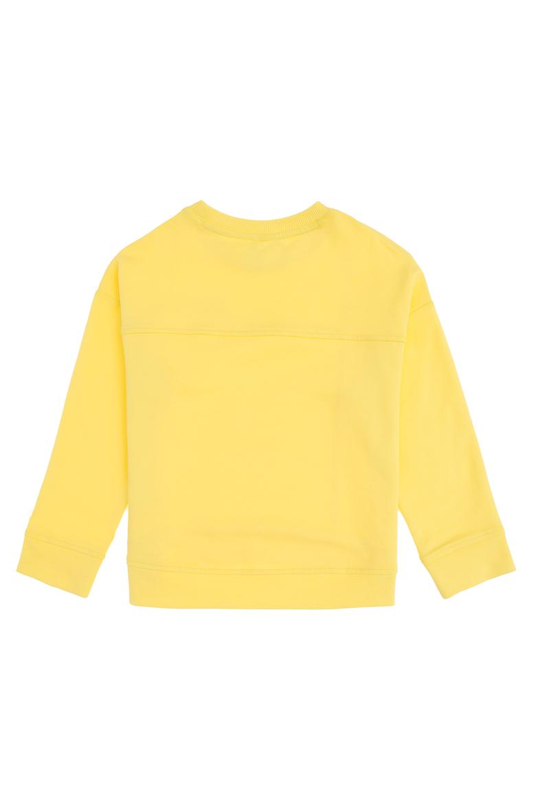 Kız Çocuk Sarı Bisiklet Yaka Sweatshirt - 50296380059