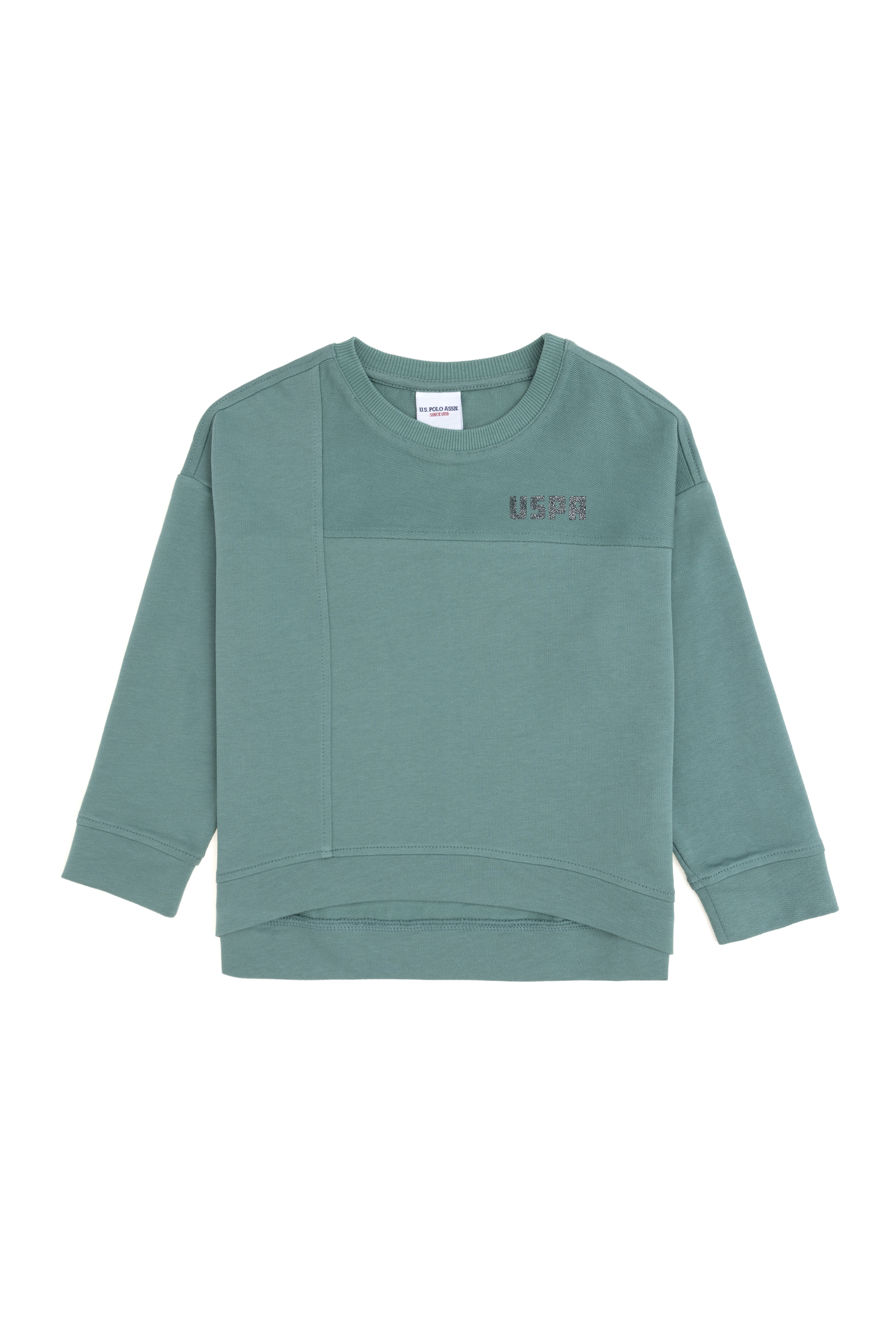 Kız Çocuk Mint Bisiklet Yaka Sweatshirt