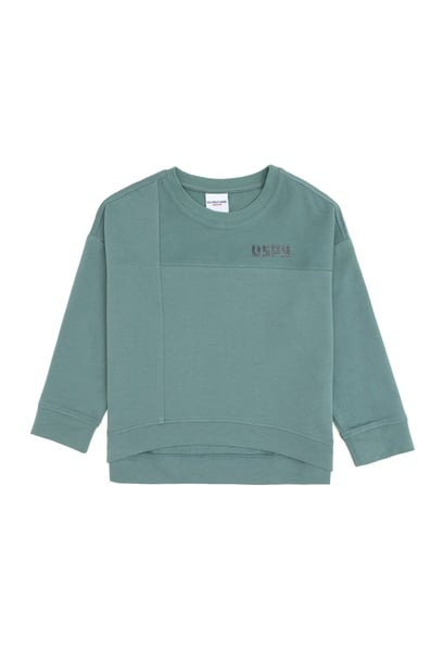 Kız Çocuk Mint Bisiklet Yaka Sweatshirt