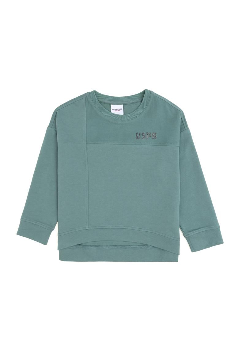 Kız Çocuk Mint Bisiklet Yaka Sweatshirt - 50296380031