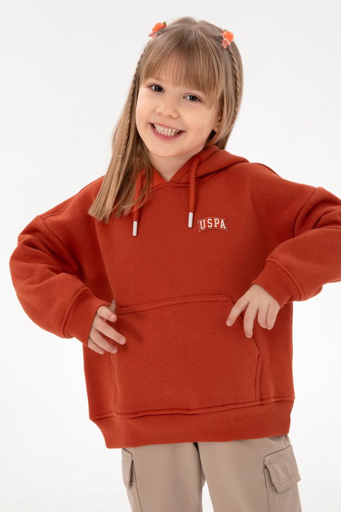 Kız Çocuk Kiremit Basic Sweatshirt