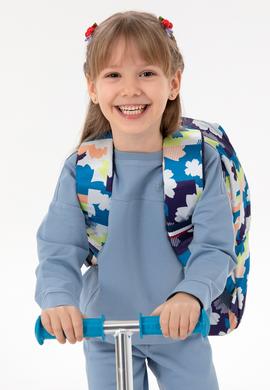 Kız Çocuk Açık Mavi Bisiklet Yaka Sweatshirt - 50296380051