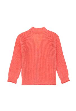 Kız Çocuk Nar Çiçeği V Yaka Triko Hırka - 50297178011