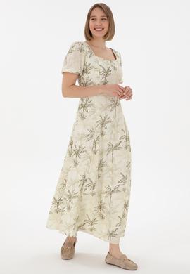 Kadın Limon Maxi Boy Dokuma Elbise - 50306470013