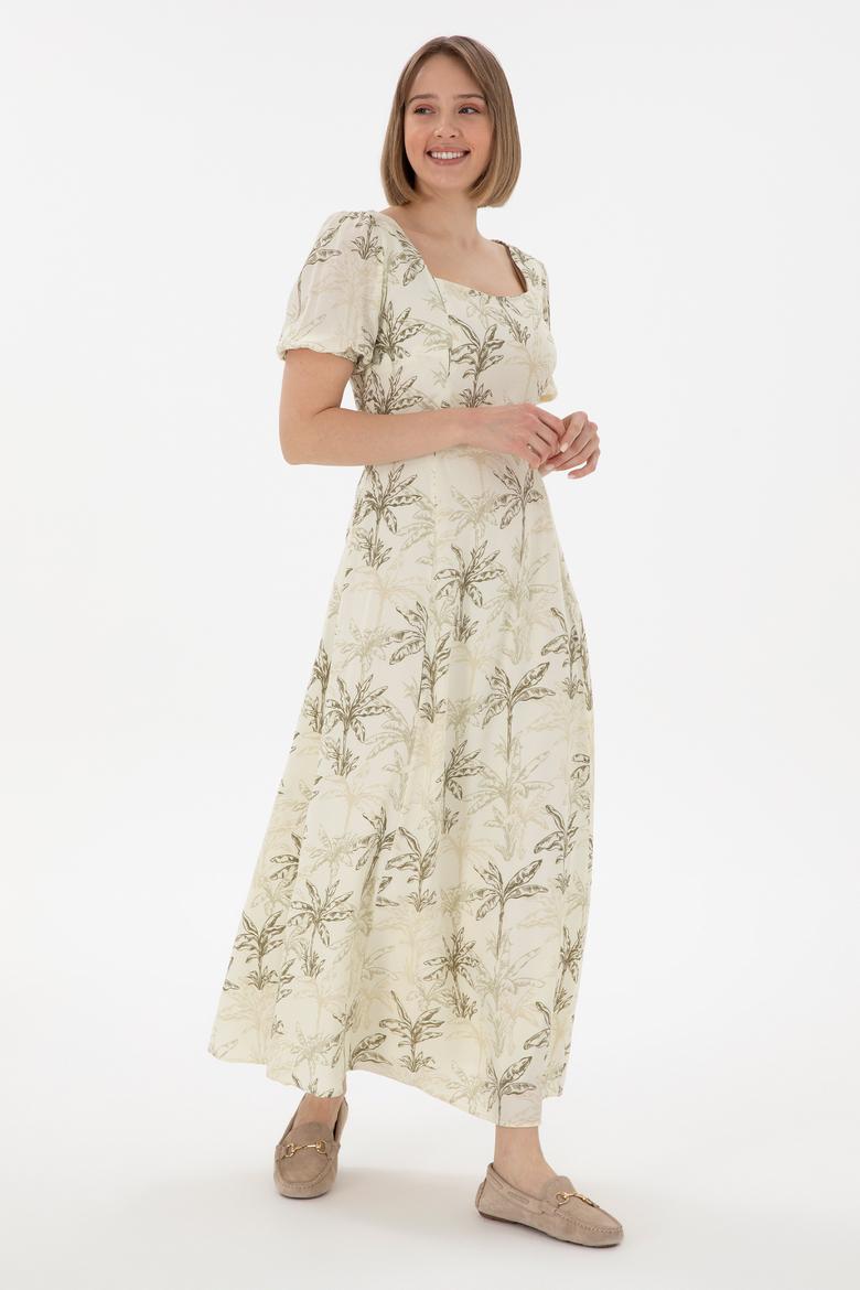 Kadın Limon Maxi Boy Dokuma Elbise - 50306470013