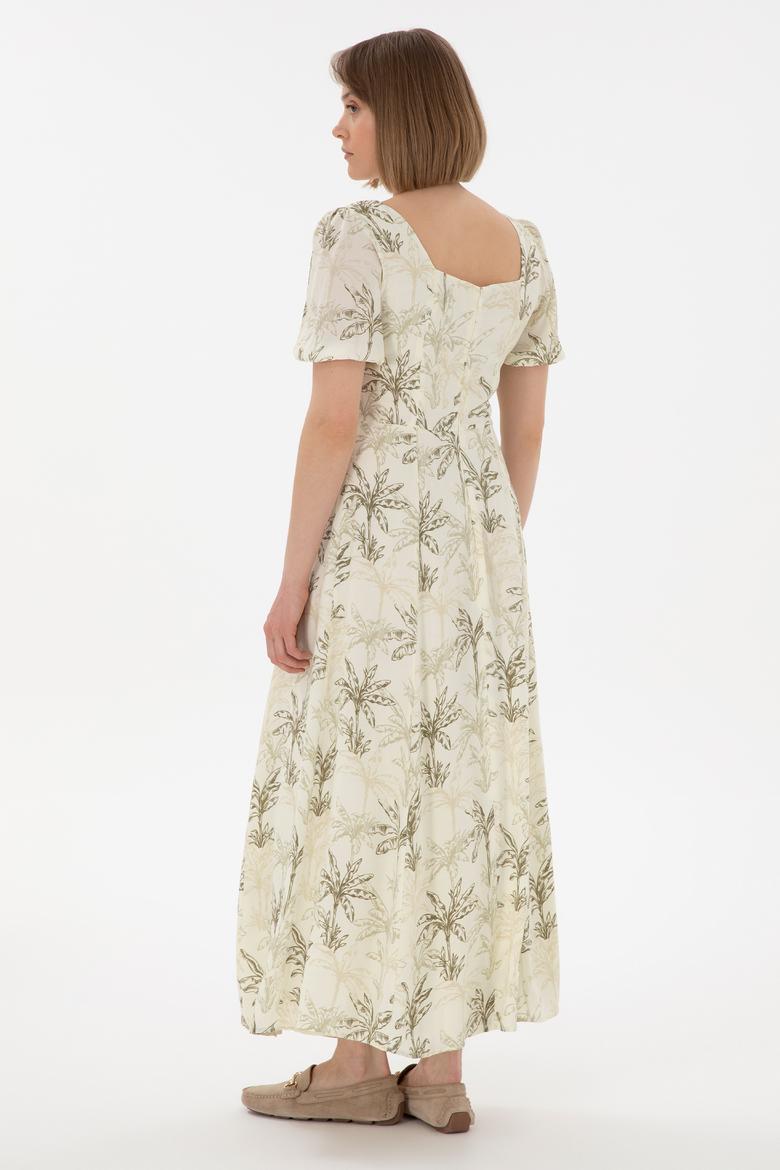 Kadın Limon Maxi Boy Dokuma Elbise - 50306470013