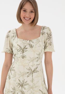 Kadın Limon Maxi Boy Dokuma Elbise - 50306470013