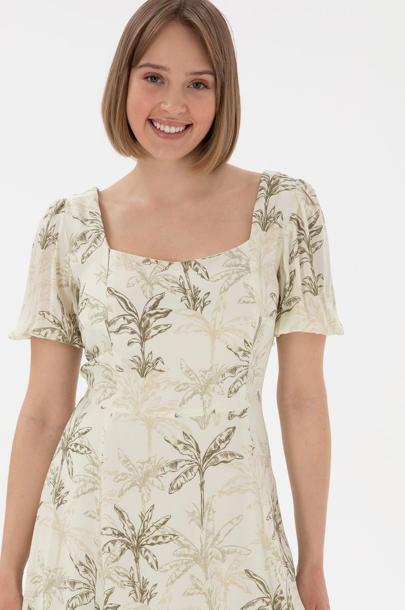 Kadın Limon Maxi Boy Dokuma Elbise