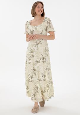 Kadın Limon Maxi Boy Dokuma Elbise - 50306470013