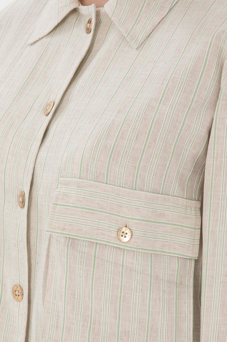 Kadın Su Yeşili Keten Karışımlı Ceket