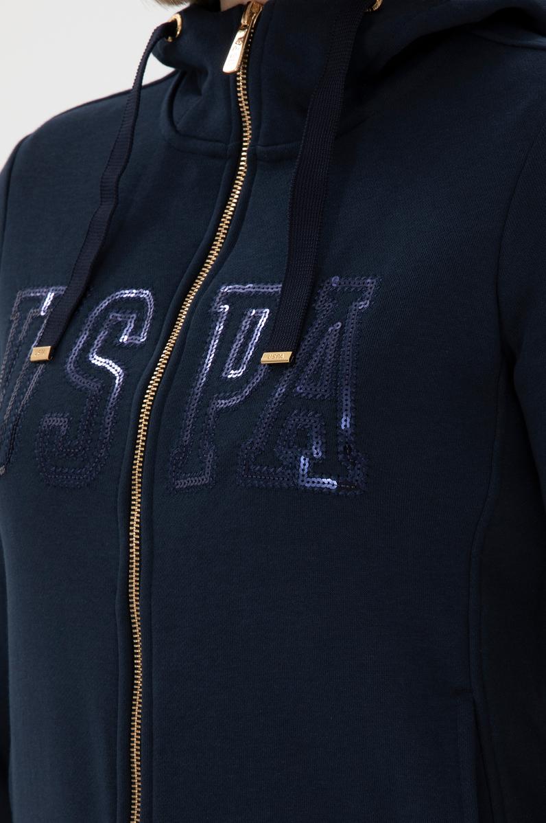 Kadın Lacivert Kapüşonlu Fermuarlı Sweatshirt