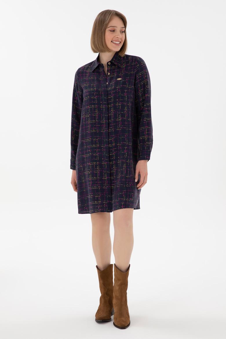 Kadın Lacivert Dokuma Elbise