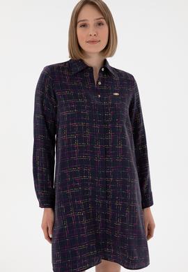 Kadın Lacivert Dokuma Elbise - 50289847004