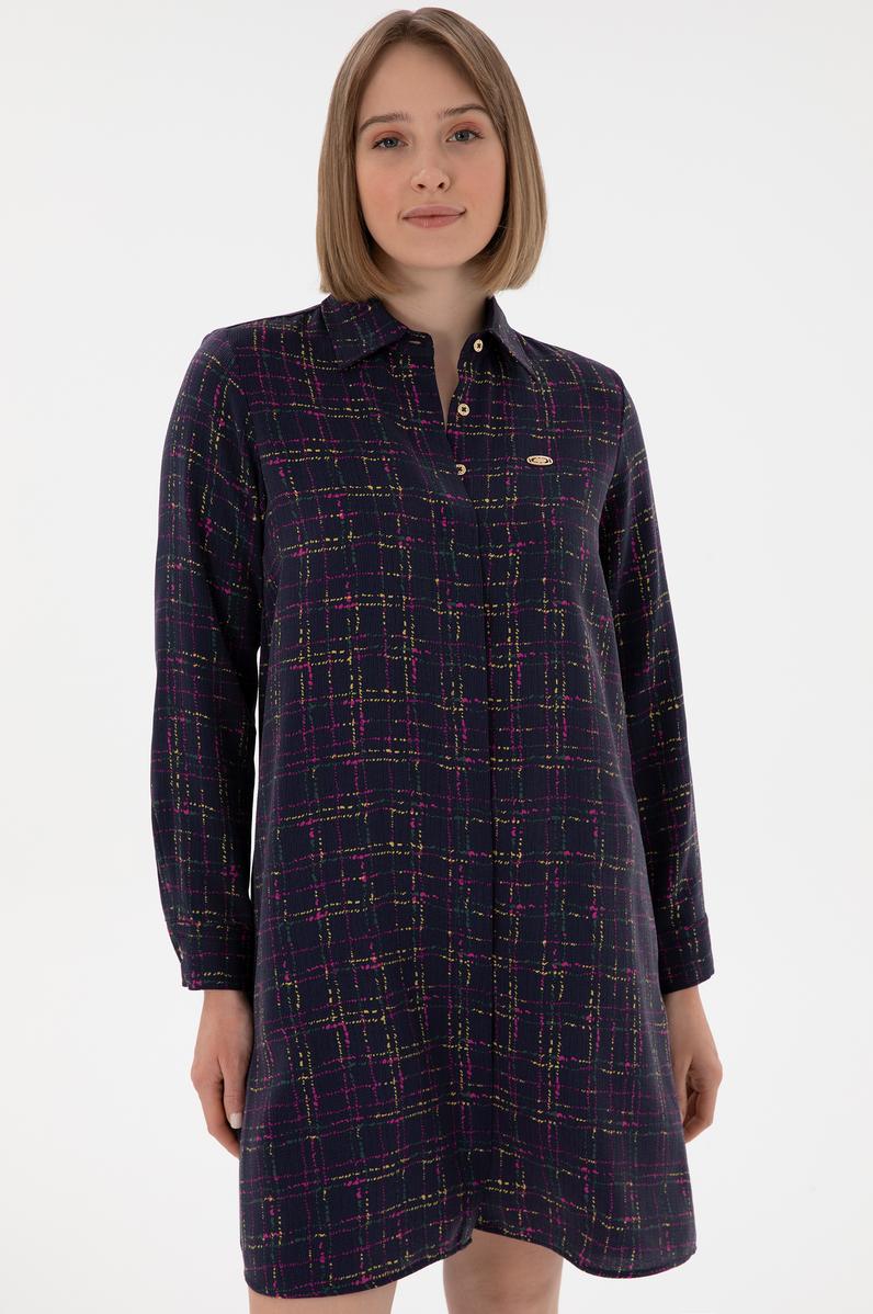 Kadın Lacivert Dokuma Elbise