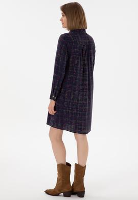 Kadın Lacivert Dokuma Elbise - 50289847004