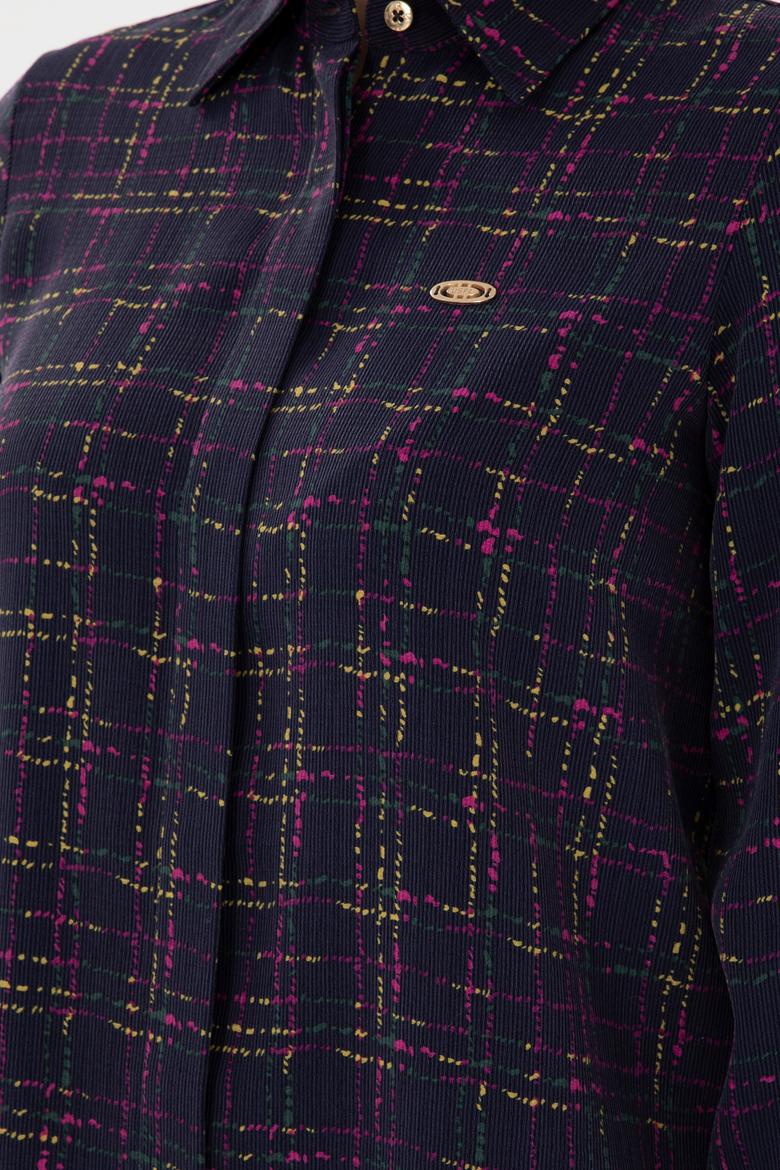 Kadın Lacivert Dokuma Elbise - 50289847004