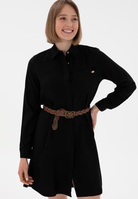 Kadın Siyah Mini Boy Dokuma Elbise - 50301228044