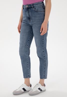Kadın Mavi Mom High Waist Fit Jean Pantolon - 50300953014