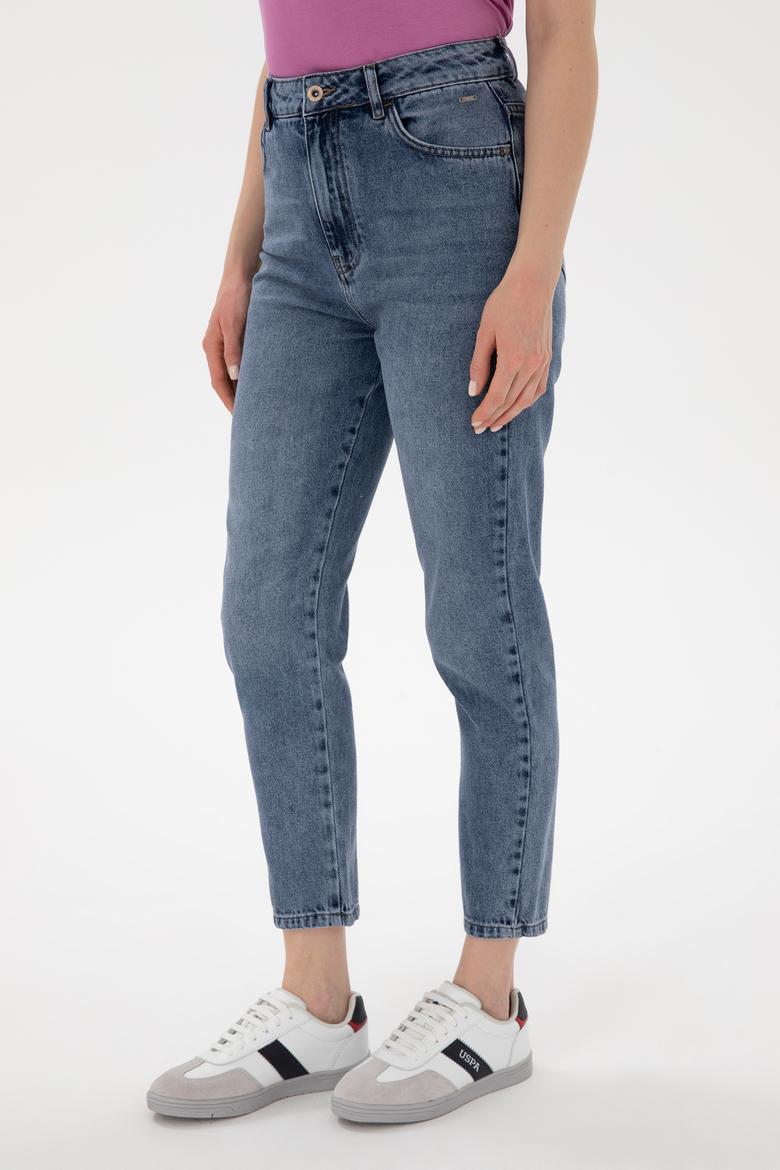 Kadın Mavi Mom High Waist Fit Jean Pantolon - 50300953014
