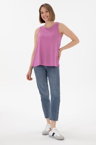 Kadın Mavi Mom High Waist Fit Jean Pantolon