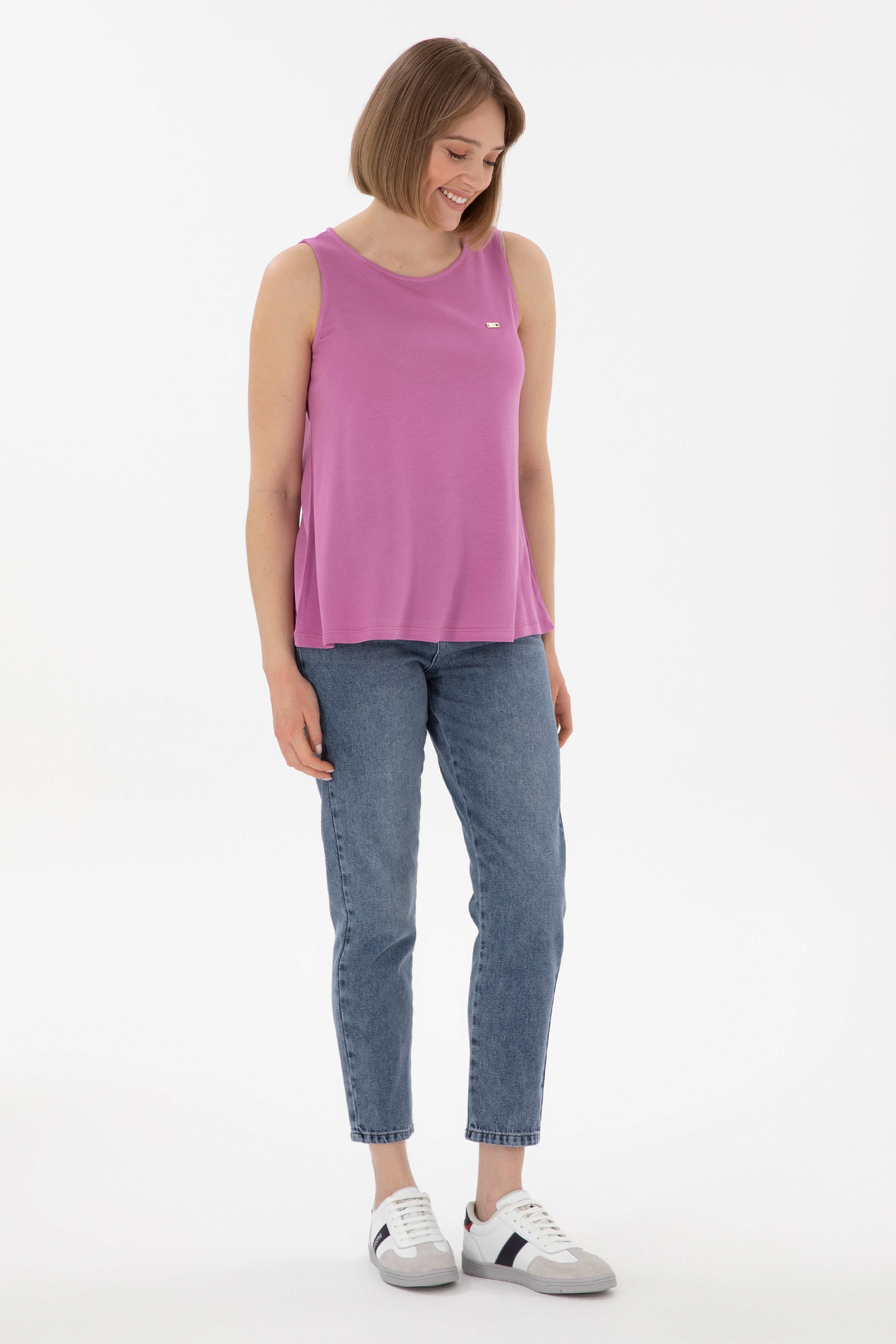 Kadın Mavi Mom High Waist Fit Jean Pantolon