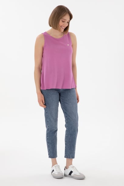 Kadın Mavi Mom High Waist Fit Jean Pantolon