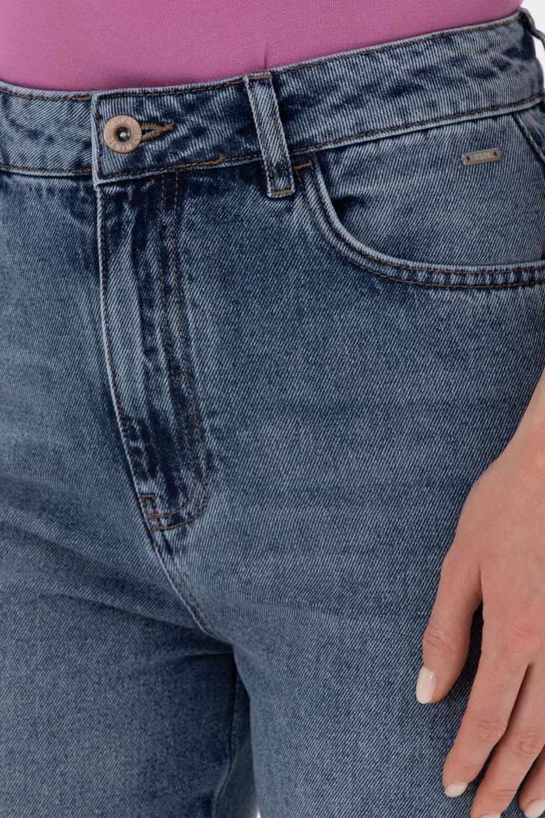 Kadın Mavi Mom High Waist Fit Jean Pantolon - 50300953014