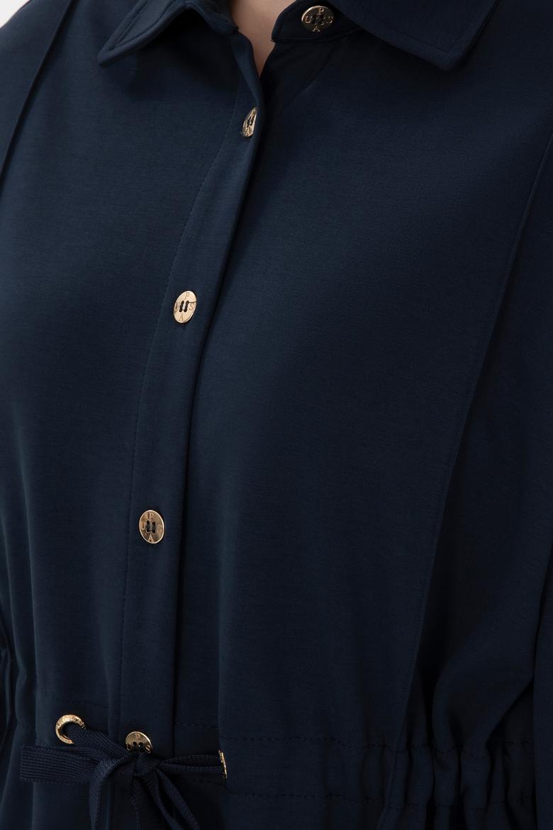 Kadın Lacivert Örme Gömlek - 50298197023