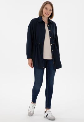 Kadın Lacivert Örme Gömlek - 50298197023