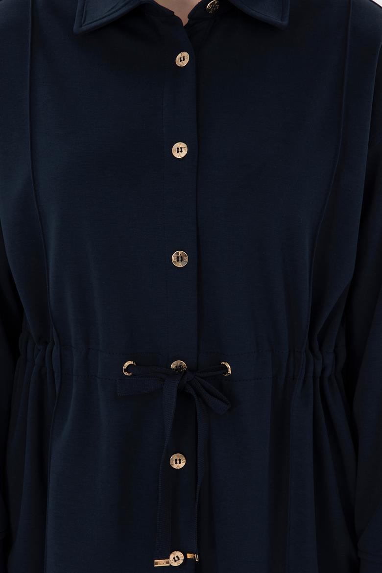 Kadın Lacivert Örme Gömlek - 50298197023