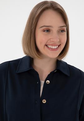 Kadın Lacivert Örme Gömlek - 50298197023