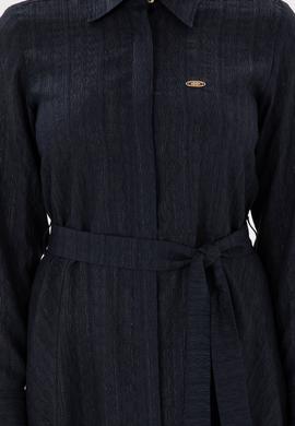 Kadın Lacivert Midi Boy Dokuma Elbise - 50289853012