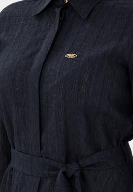 Kadın Lacivert Midi Boy Dokuma Elbise - 50289853012