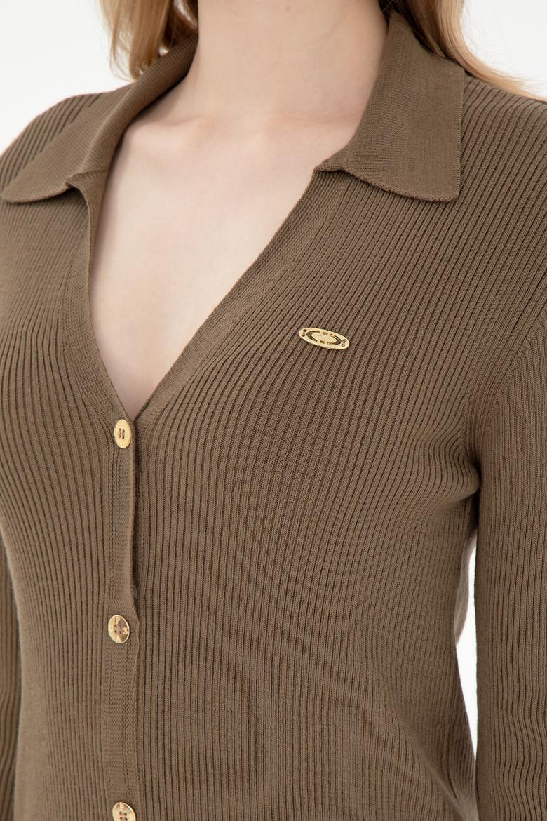 Kadın Açık Haki Midi Boy Triko Elbise - 50297100012