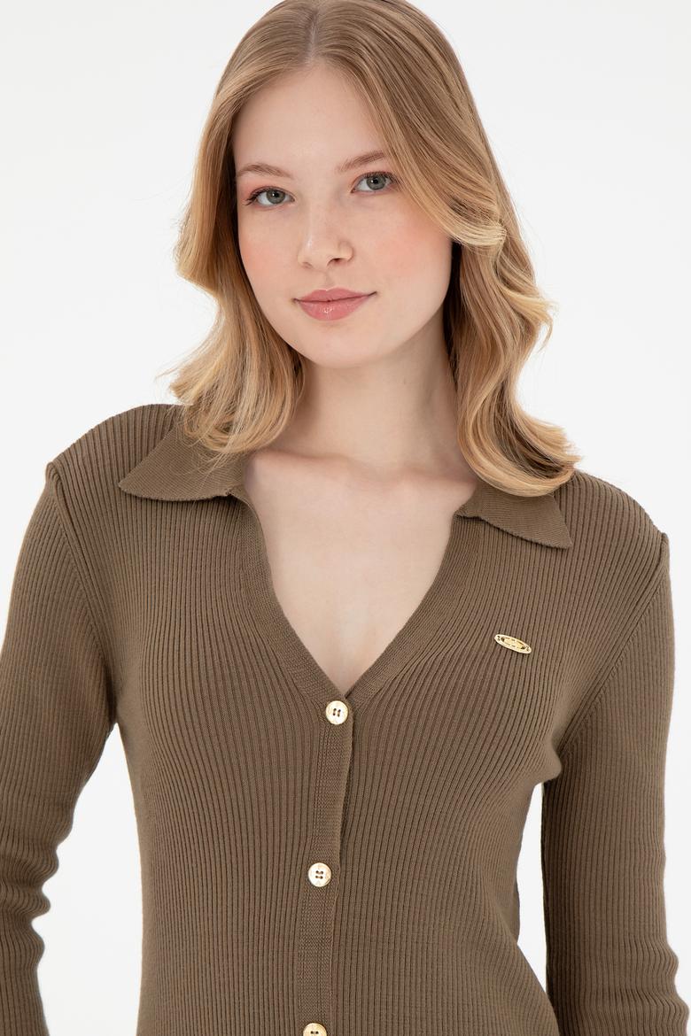 Kadın Açık Haki Midi Boy Triko Elbise - 50297100012