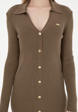 Kadın Açık Haki Midi Boy Triko Elbise - 50297100012