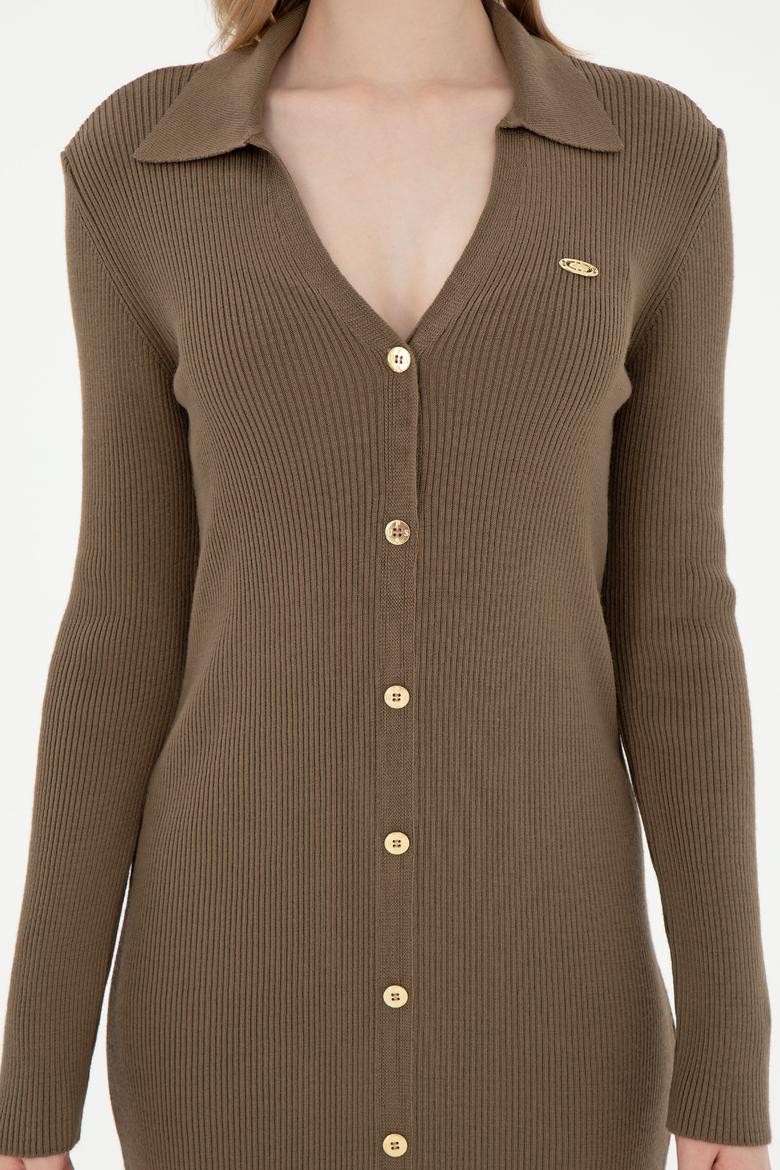 Kadın Açık Haki Midi Boy Triko Elbise - 50297100012