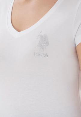 Kadın Beyaz V Yaka Basic Tişört - 50300828003