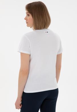 Kadın Beyaz Bisiklet Yaka Basic Tişört - 50305879024