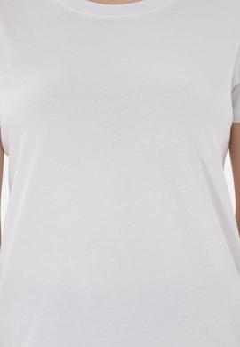 Kadın Beyaz Bisiklet Yaka Basic Tişört - 50305879024