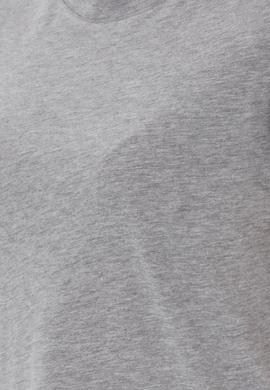 Kadın Gri Melanj Bisiklet Yaka Basic Tişört - 50305879030