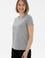 Kadın Gri Melanj Bisiklet Yaka Basic Tişört