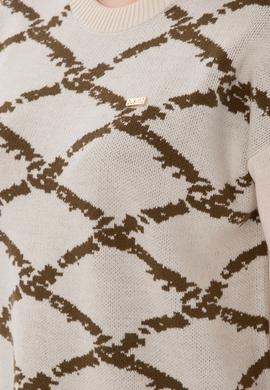 Kadın Krem Bisiklet Yaka Kazak - 50297432004