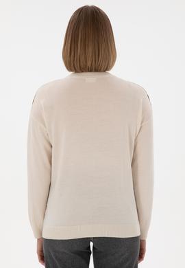 Kadın Krem Bisiklet Yaka Kazak - 50297432004