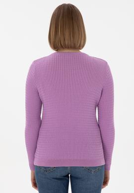 Kadın Lila Bisiklet Yaka Basic Kazak - 50312922025