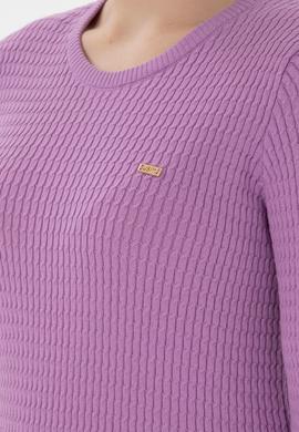 Kadın Lila Bisiklet Yaka Basic Kazak - 50312922025