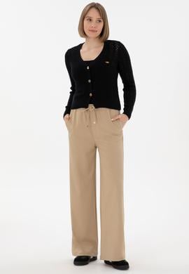 Kadın Açık Haki Loose Relax Fit Kanvas Pantolon - 50290877019