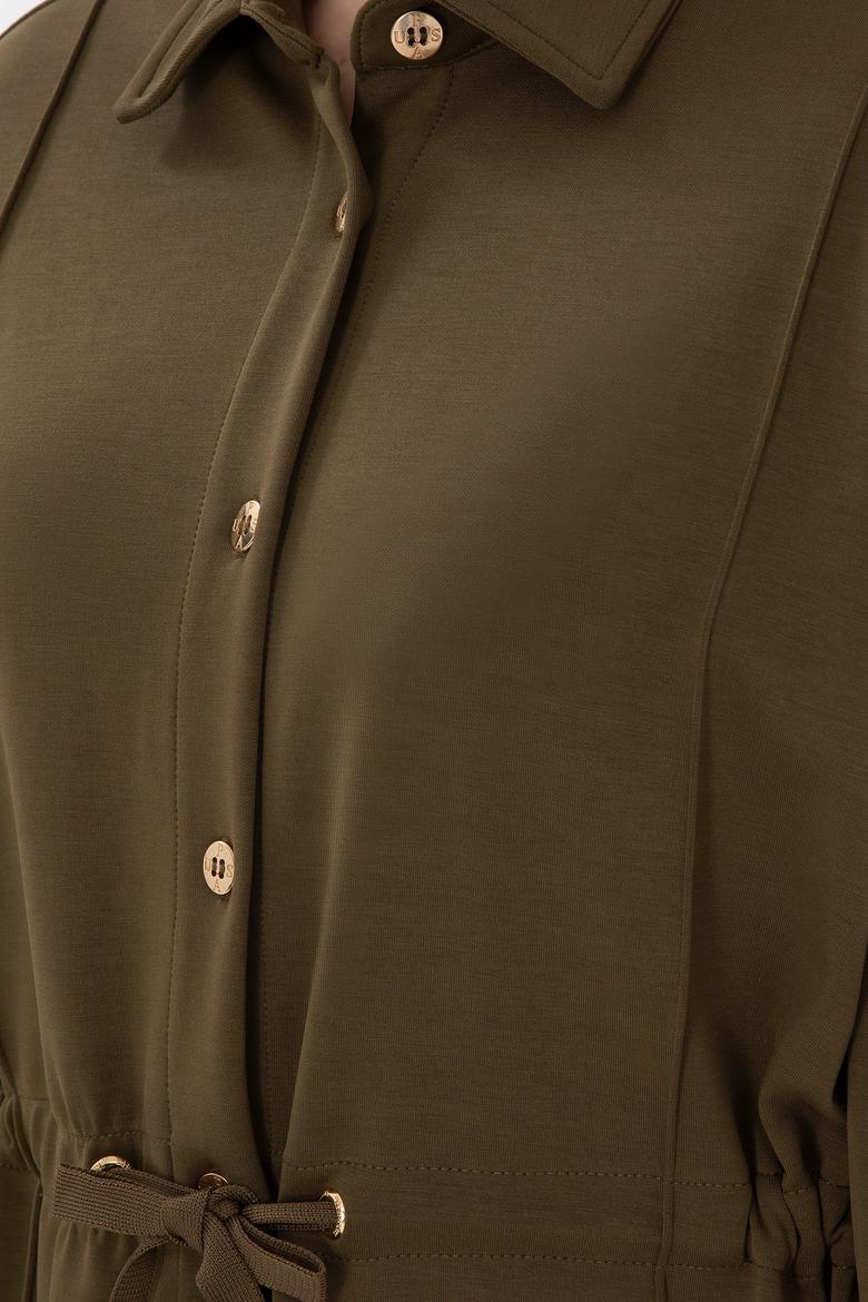 Kadın Haki Örme Gömlek - 50298197004